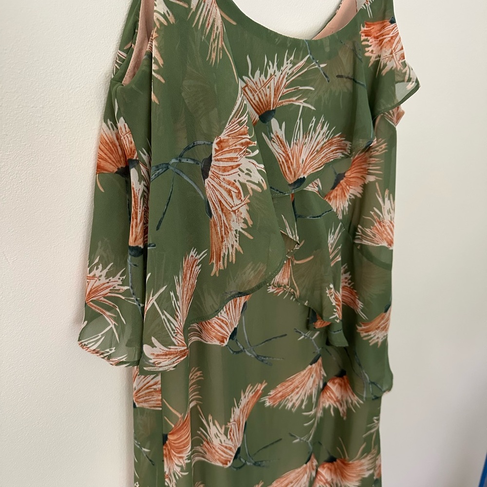 Dress Forum Pink and Orange Ruffled Tiered Maxi Dress